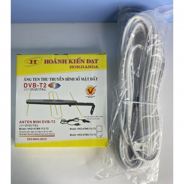 ANTEN KỸ THUẬT SỐ DVB T2 HKD 113 KÈM DÂY ANTEN 15M HÀNG CHÍNH HÃNG