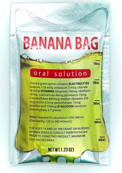 Banana Bag Oral Solution: Electrolyte & Vitamin Powder Packet for Reconstitution in Water to Drink (15)