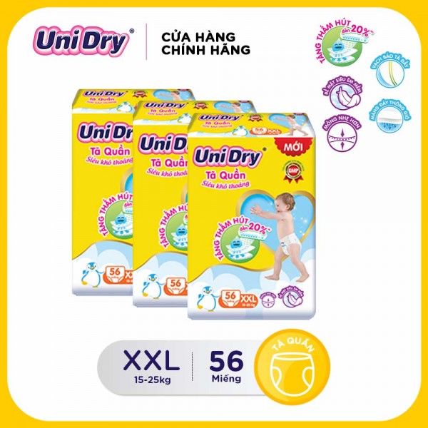 [Freeship] Combo 3 tã quần gói Super Jumbo Unidry size XXL (56 miếng)