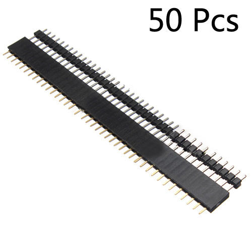 50 Pair 40 Pin 2.54mm Male Female SIL Socket Row Strip PCB Connector