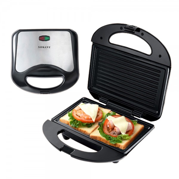 SOKANY105 Waffle Maker Curved Stripe Omelette Bread Waffle Sandwich MakerGrill Non-stick Coating Cool Touch Handle Ant