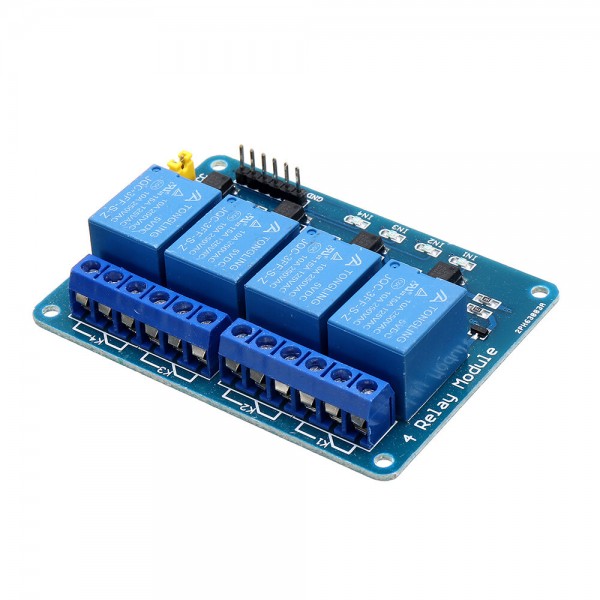 5pcs 5V 4 Channel Relay Module PIC ARM DSP AVR MSP430 Blue Geekcreit for Arduino - products that work with official Ardu