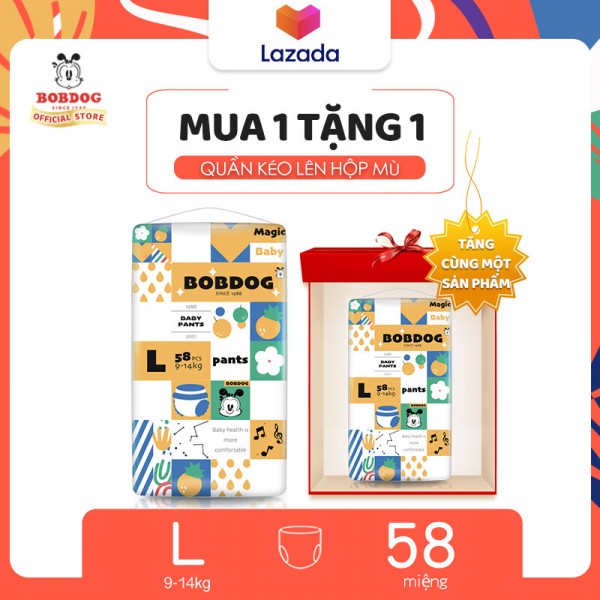 [MUA 1 TẶNG 1][Voucher giảm 30K] Voucher tích lũy 25KBỉm/Tã quần Bobdog Hút mềm và siêu hút size L58*2/XL54*2/XXL50*2/XXXL46*2 miếng