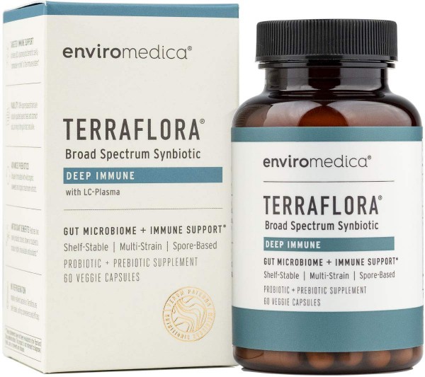 Enviromedica Terraflora Deep Immune SBO Probiotic + Prebiotic Supplement - a Soil Based Shelf Stable Bacillus Spore Form Synbiotic with LC-Plasma –...