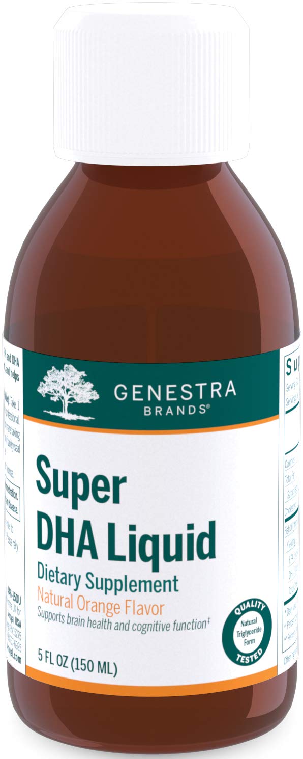 Genestra Brands Super DHA Liquid | Supports Brain Health and Cognitive Function | 5 fl. oz. | Natural Orange Flavor