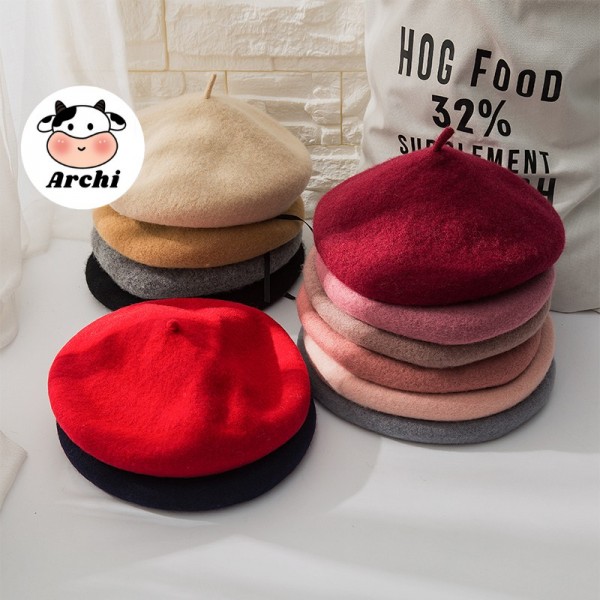 [Lấy mã giảm thêm 30%]Mũ nồi beret dạ [ Ảnh thật ]