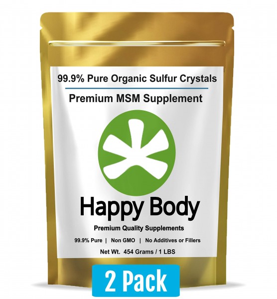 Organic Sulfur Crystals - 99.9% Pure MSM Crystals, Premium MSM Supplement - 2 x 1 LBS Pack