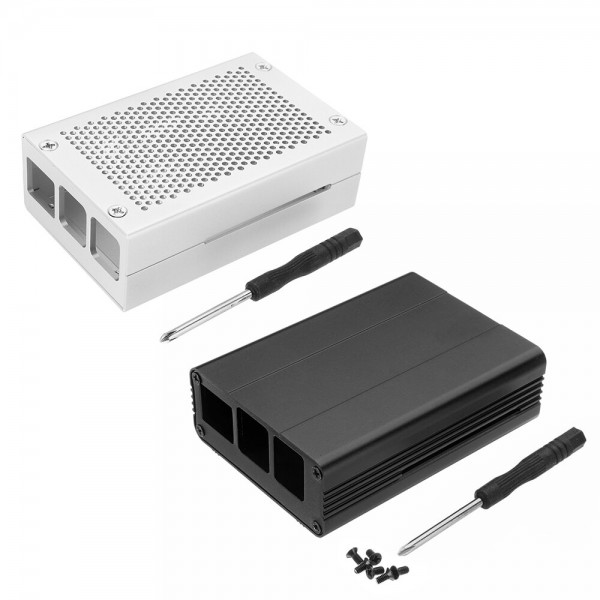 Silver/Black Aluminum Case Metal Enclosure With Screwdriver For Raspberry Pi 3 Model B+(plus)