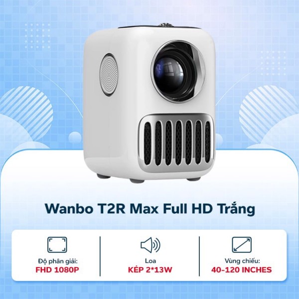 Máy chiếu mini Wanbo T2R Max Full HD Trắng