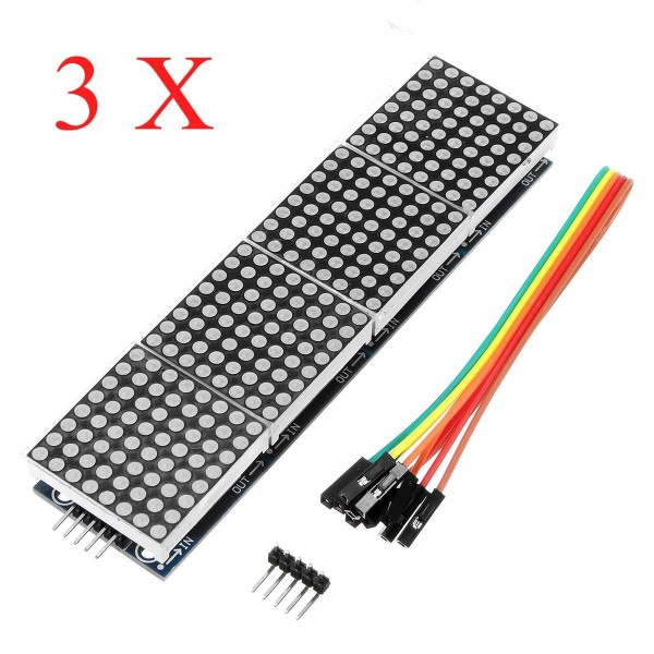 3Pcs MAX7219 Dot Matrix Module 4-in-1 Display Screen