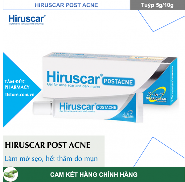 HIRUSCAR POST ACNE [Tuýp 5gr/10gr] - Gel làm mờ sẹo mụn và thâm mụn [hirusca / híuca / hirucar]