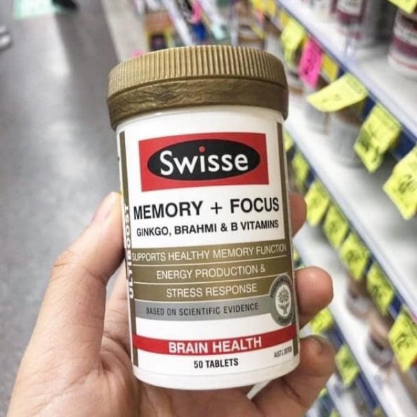 Swisse Ultiboost Memory & Focus - Viên bổ não tăng cường trí nhớ