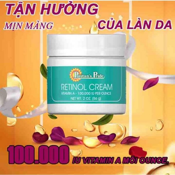 Kem ngừa mụn Kem dưỡng giảm mụn mờ thâm nám tàn nhang Retinol Cream Puritans Pride