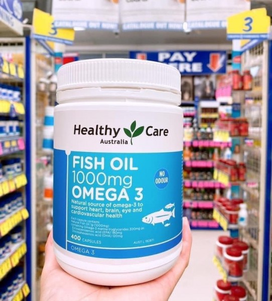 Dầu cá Healthy Care Fish Oil 1000mg Omega-3 400 viên của Úc