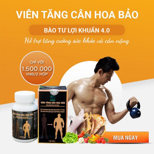 Viên tăng cân Hoa Bảo - Cam Kết Tăng 3 - 5 kg sau khi dùng đủ 01 Liệu Trình (2 hộp) - Đầy đủ cẩm nang chứng nhận